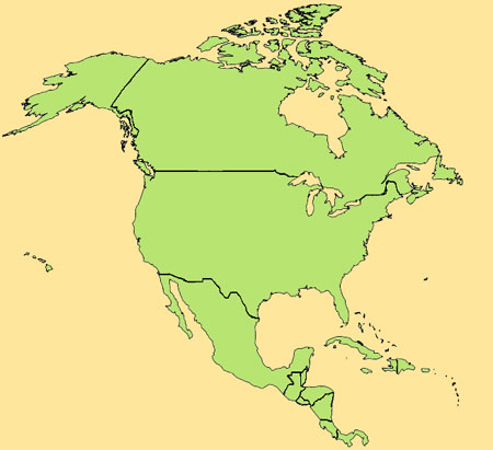 Mapa de Amrica del Norte y Centroamrica